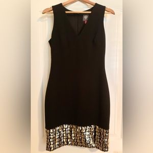 NEW Vince Camuti black dress with sequins band size 6